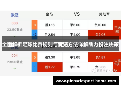 全面解析足球比赛规则与竞猜方法详解助力投注决策